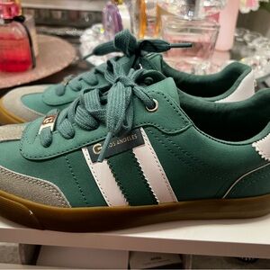 Green & White Los Angeles Stripe Sneakers